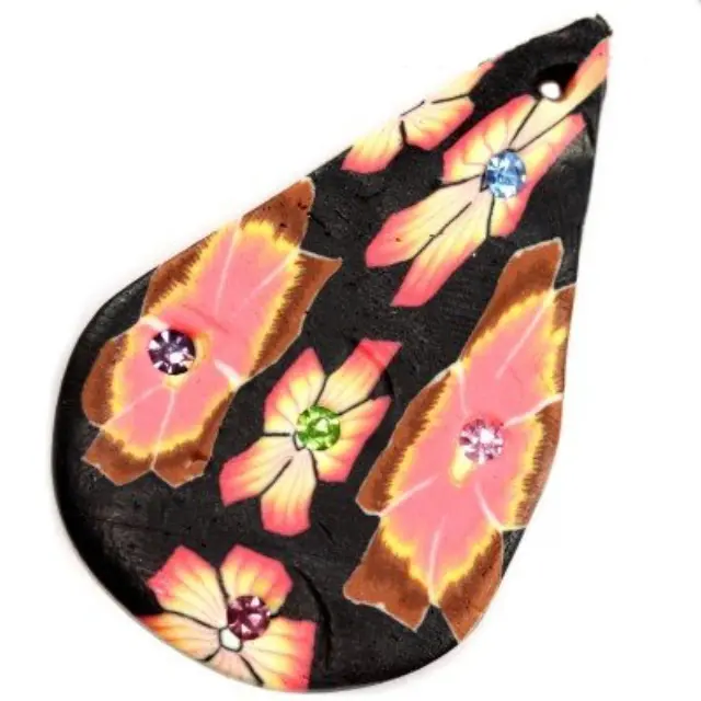 Fimo Κρεμαστό Black Drop 29x48mm