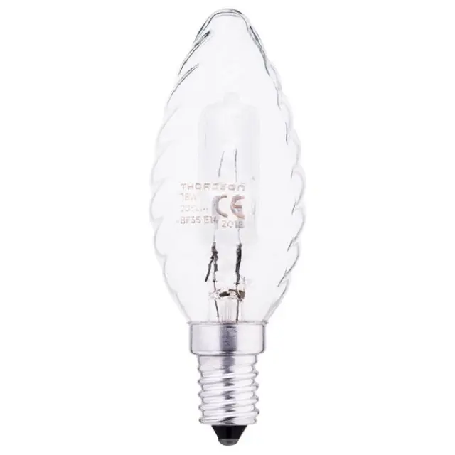 Halogen Lamp 18W E14 BF35 240V Candle Twisted Clear