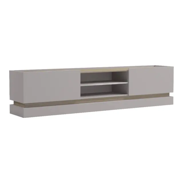 Έπιπλο τηλεόρασης Wendo pakoworld taupe-sonoma 200x37x47εκ 3