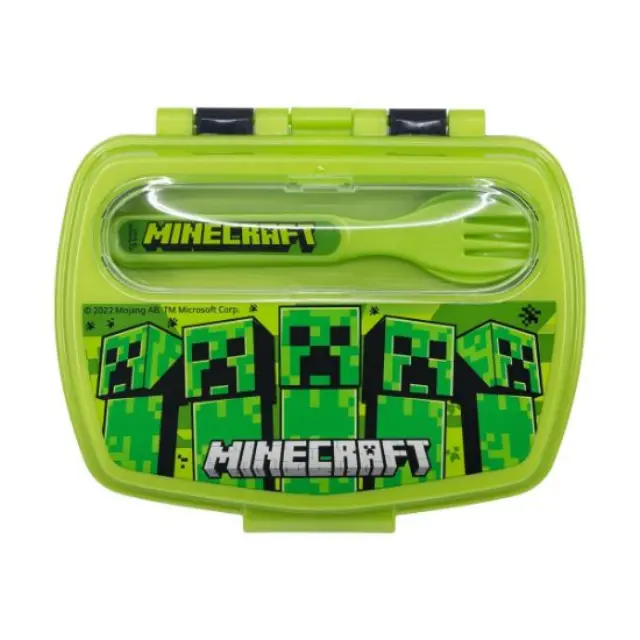 Minecraft Πλαστικό Παιδικό Δοχείο Φαγητού Πράσινο
