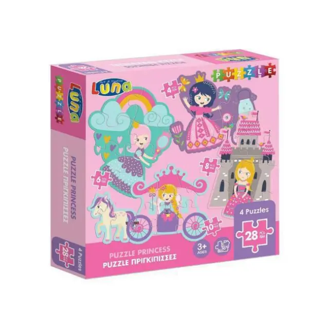 Luna Puzzle Πριγκίπισσες 4 σε 1/28 τεμ.(000621801)