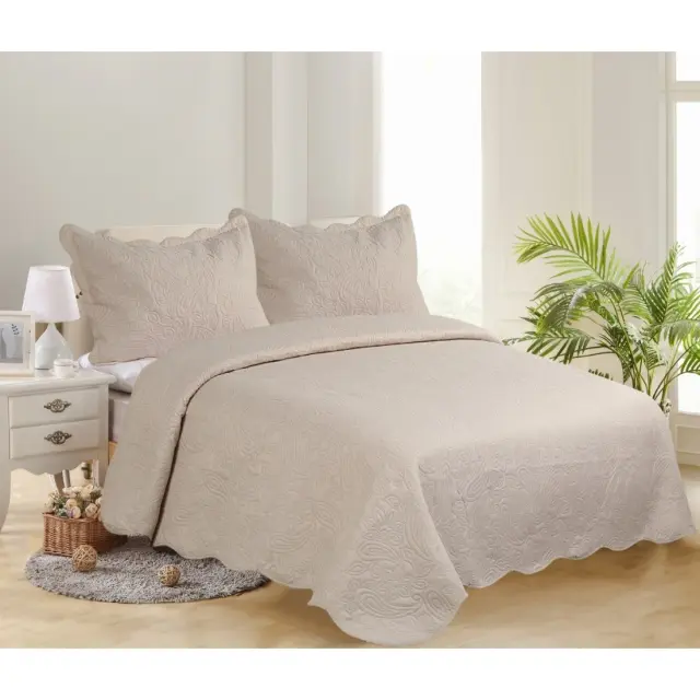 ΜΟΝΟ ΚΟΥΒΕΡΛΙ SOLID ( 160cm x 220cm + 1 x 50cm x 70cm ) camel/camel - -