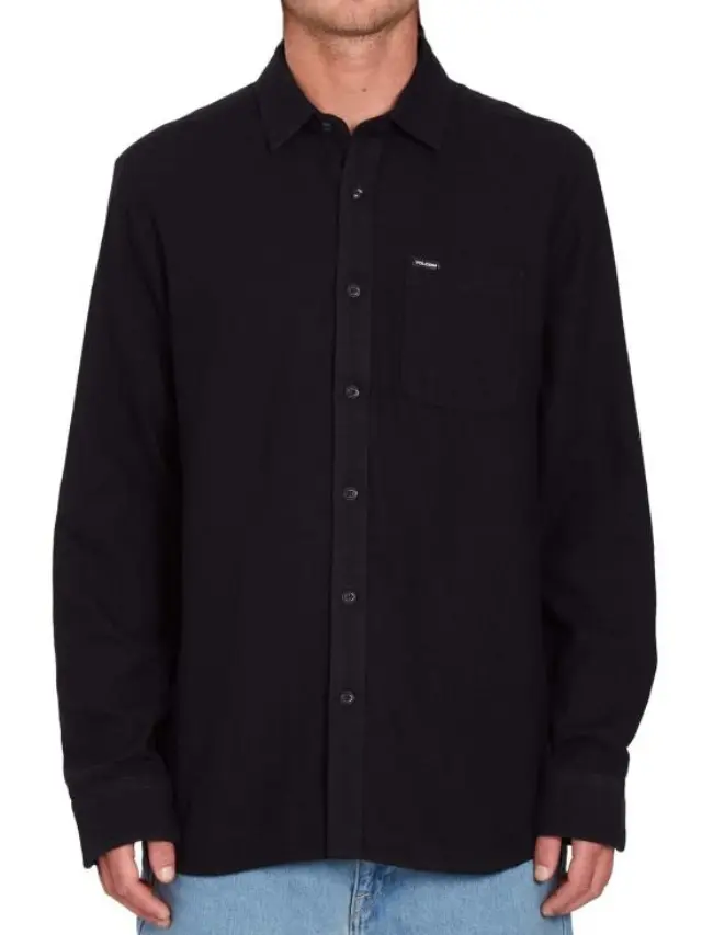 VOLCOM FA CADEN SOLID LS-ΠΟΥΚΑΜΙΣΟ ΑΝΔΡΙΚΟ BLACK