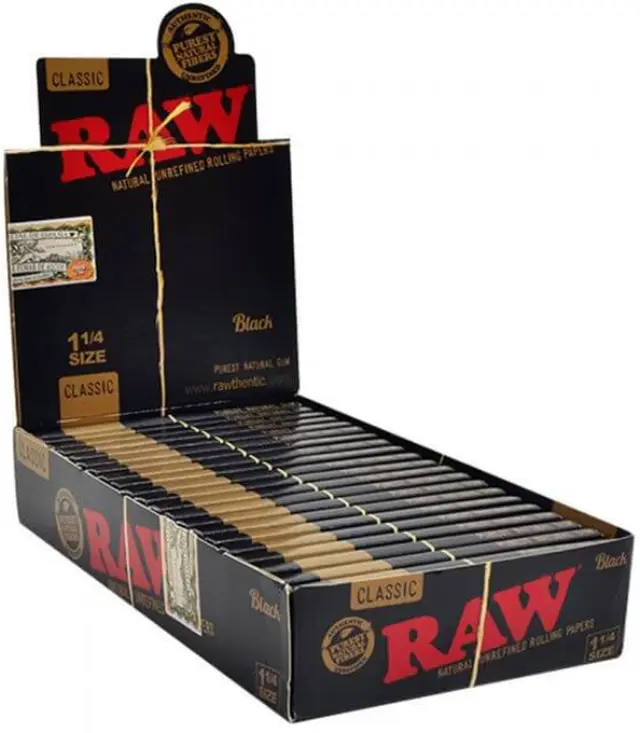 RAW Χαρτάκια Black - Ακατέργαστο - 1¼ 2
