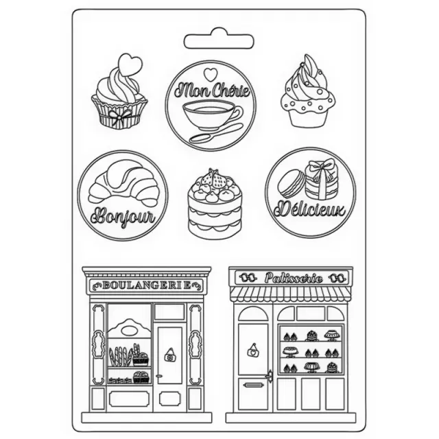 Καλούπι εύκαμπτο A5, 15x21cm, Stamperia, Oh la la, Patisserie
