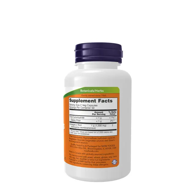Now Foods Astragalus 500mg 100 κάψουλες 2