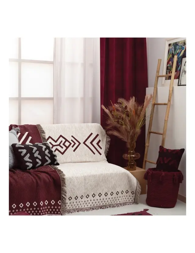 Διακοσμητικο Καλαθι Με Χερουλια Home Décor FABIAN ΜΕ ΧΕΡΟΥΛΙΑ 30X40 BORDEAUX 2