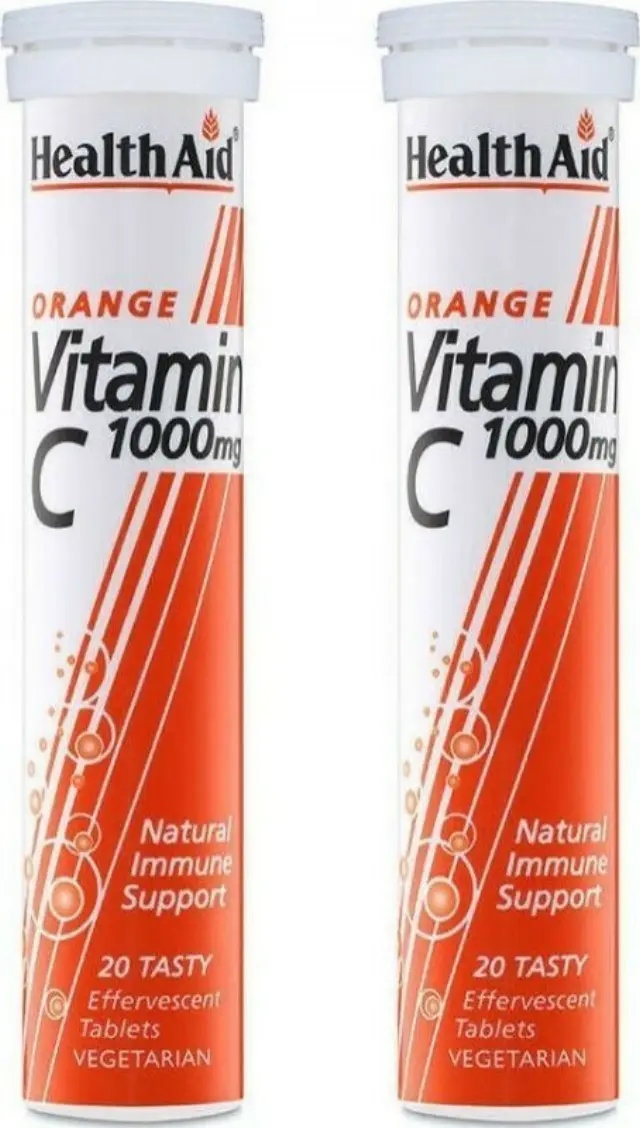 Health Aid Vitamin C 1000mg 40 αναβράζοντα δισκία Πορτοκάλι 1+1 3