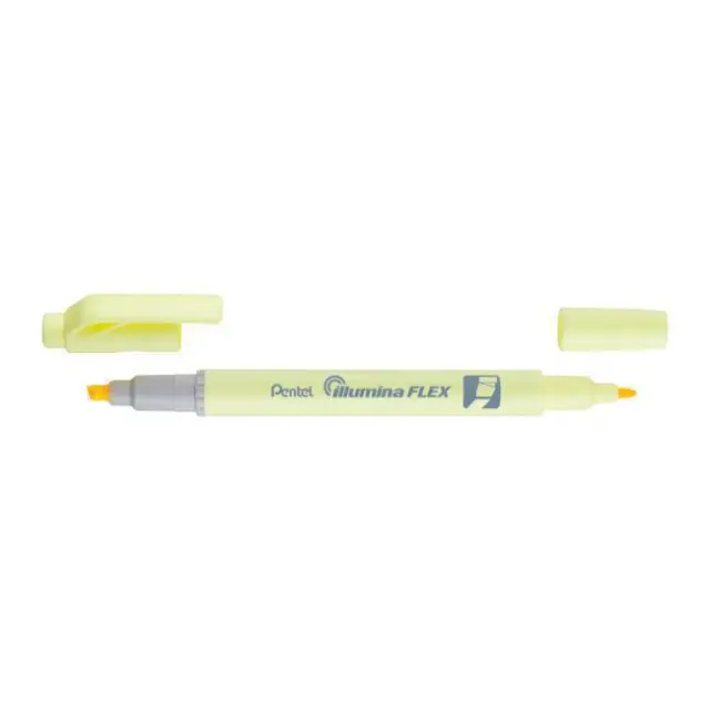 Pentel Illumina Μαρκαδόρος Υπογράμμισης 2πλής Όψεως Pastel Yellow (SLW11P-GE)
