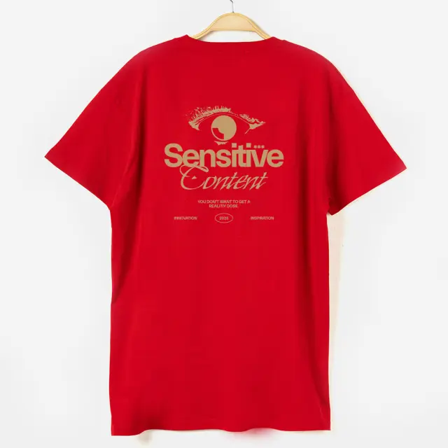T-shirt Noshame® Κόκκινο με τύπωμα Sensitive Content - 122597 - XXL 2