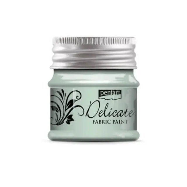Delicate για ύφασμα Fabric paint metallic 50ml Pentart - Greenish Silver