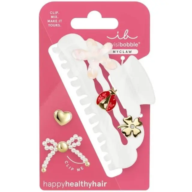 Invisibobble My Claw L Full Of Charms Κλάμερ Μεγάλου Μεγέθους 1τμχ & Charms Διάφορα Σχέδια 5τμχ