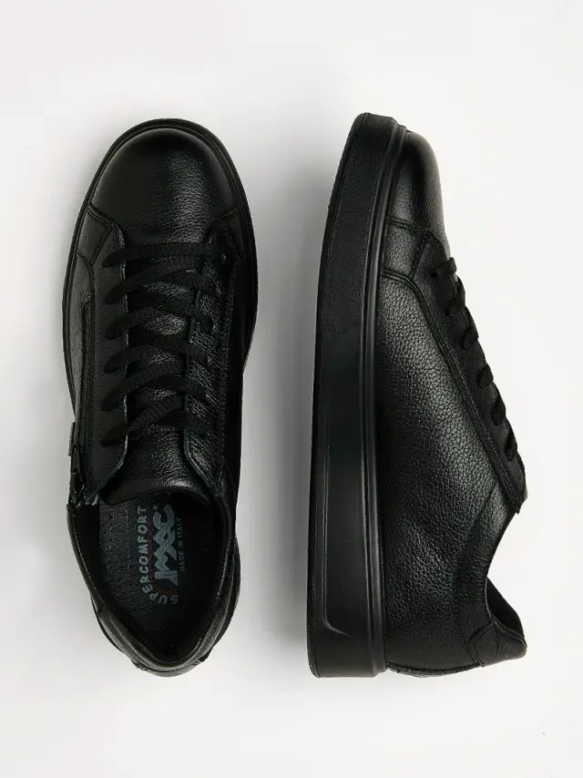 Imac Sneakers Ανδρικό δέρμα Μαύρο IMA/652658 NERO 3