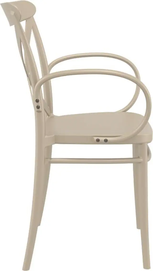 Πολυθρόνα Στοιβαζόμενη CROSS Dove Grey PP 57x51x87cm 3