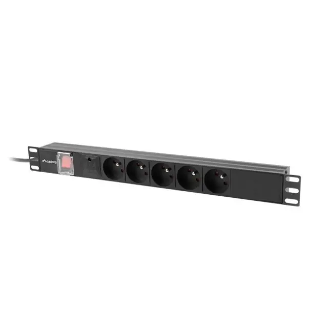 Lanberg Πολύμπριζο Ασφαλείας 5x Schuko 2m Black (PDU-05E-0200-IEC-BK)