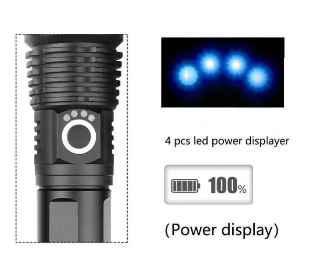 ΕΠΑΝΑΦΟΡΤΙΖΟΜΕΝΟΣ ΦΑΚΟΣ 1000 Lumens High Zoom POWER STYLE XHP50 Black 3