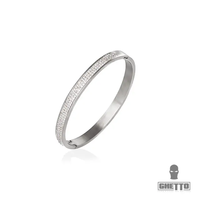 Ghetto Bracelet Zircon Silver