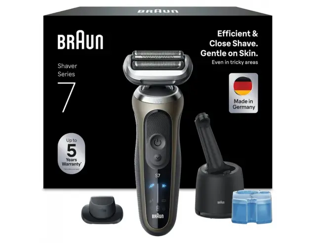 Επαναφορτιζόμενη Ξυριστική Μηχανή Braun Series 7 72-C7200cc με 3 λεπίδες, κεφαλή 360° SkinFlex, αυτονομία μπαταρίας 60 λεπτά, 100% αδιάβροχη72-C7200CC