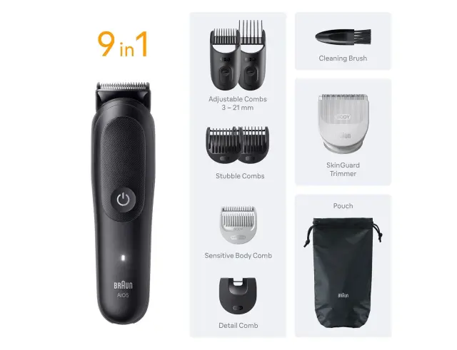 Σετ Ανδρικής Περιποίησης Braun Series 5 AIO5540 με 9 εξαρτήματα και 14 ρυθμίσεις κοπής AIO5540 2