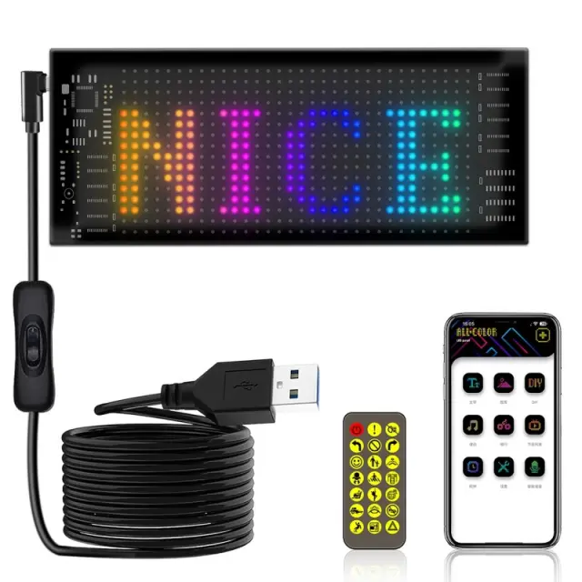 Εύκαμπτη Κυλιόμενη Ψηφιακή Επιγραφή MATRIX Pixel LED 10W USB 2.0 Αδιάβροχο IP65 RGB - Bluetooth Control GLB-106-0001