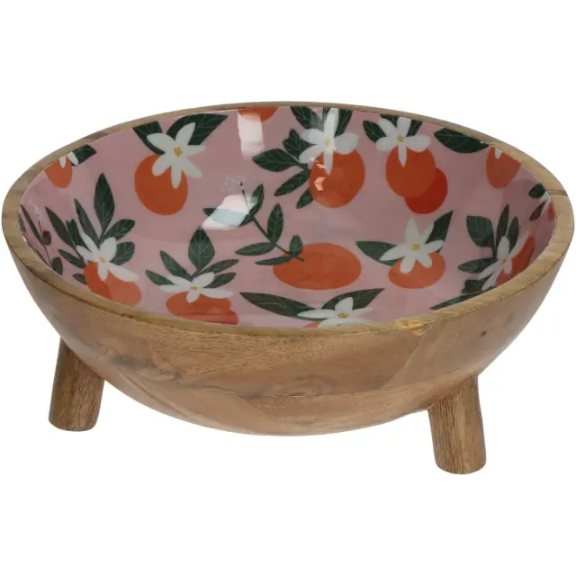 Μπολ Πορτοκάλι Πολύχρωμο Ξύλο 29x29x10cm