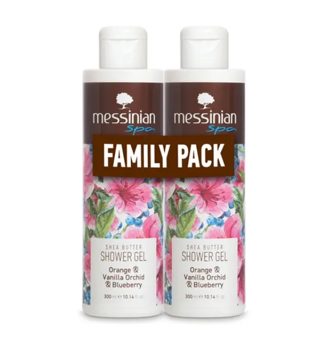 Messinian Spa | Promo Shower Gel Orange & Vanilla Orchid & Blueberry | 2x300ml