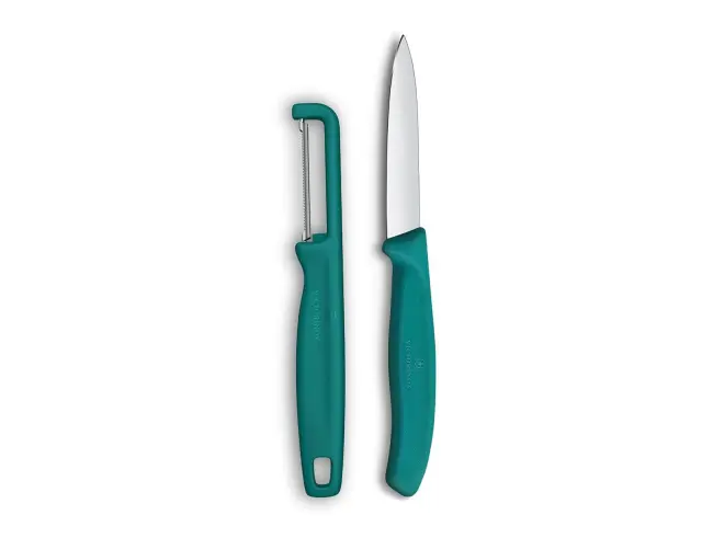 Σετ Μαχαίρια Γενικής Χρήσης & Αποφλοιωτής Victorinox Swiss Classic με μήκος λεπίδας 8cm - Green - 2 τεμάχια	6.7114.21C1 3