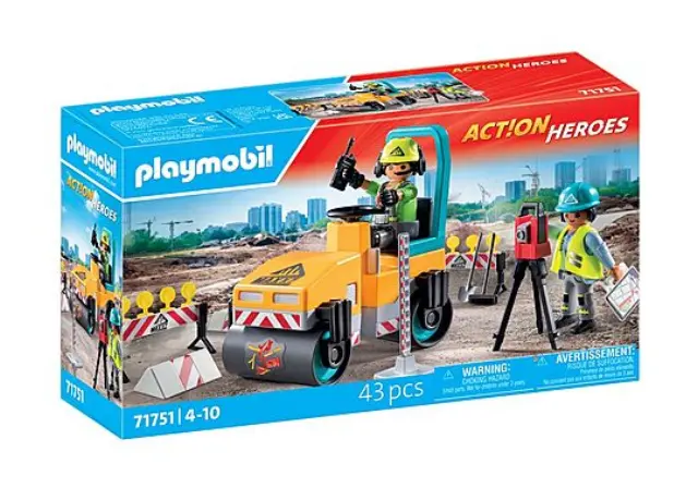 Playmobil Action Heroes Οδοστρωτήρας και Εργάτες / 71751 (Playmobil)