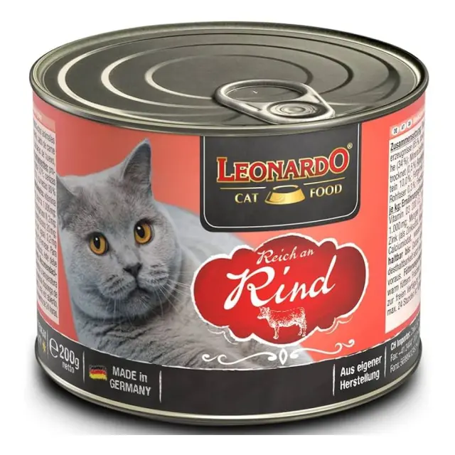 Leonardo Beef Super Premium Κονσέρβα Γάτας με Πατέ Βοδινό 200gr