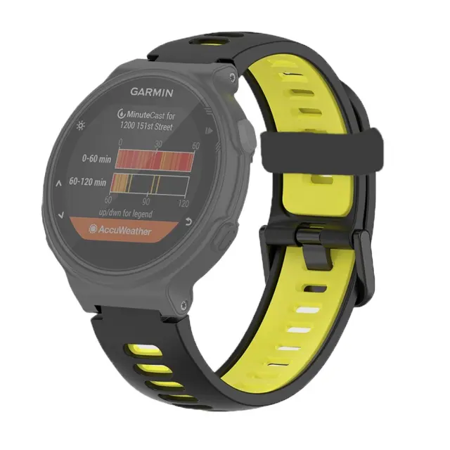 Dual Color Λουράκι για Garmin Forerunner 220/230/235/620/735XT-Black/Yellow OEM