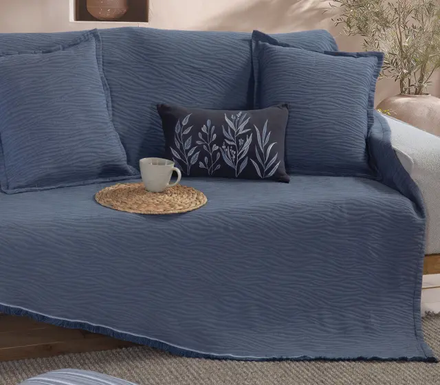 ΔΙΑΚΟΣΜΗΤΙΚΟ ΜΑΞΙΛΑΡΙ IMPACT 30X50 NEF-NEF HOMEWARE, 85% ΒΙΣΚ-15% ΛΙΝΕΝ - BLUE (039911) 2