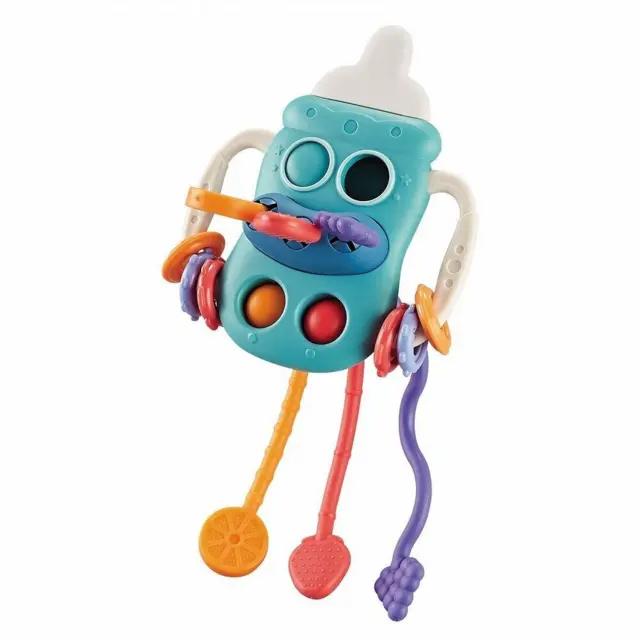 Moni Πολυλειτουργικό Μασητικό Παιχνίδι Baby sensory toy Baby bottle 688-70 blue 3801005602537