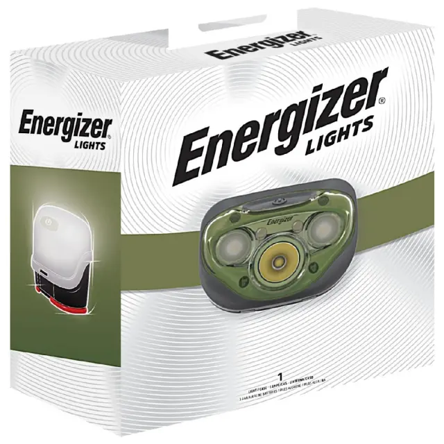 Φακός Κεφαλής Energizer Vision HD 3 Led 260 Lumens IPX4 με Θήκη Μετατροπής Φανού και μπαταρίες AAA Πράσινο 2