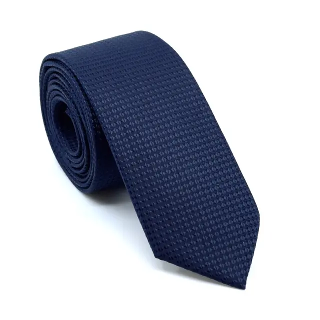 Μπλε Ζακάρ Γραβάτα Microfiber Σετ με Μαντηλάκι