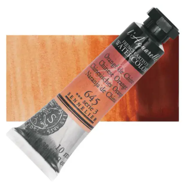 Χρώμα Ακουαρέλας Sennelier l Aquarelle Σωληνάριο 10ml - 645 Chinese Orange
