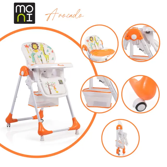 Καρεκλάκι Φαγητού Avocado Moni Orange 3800146238865