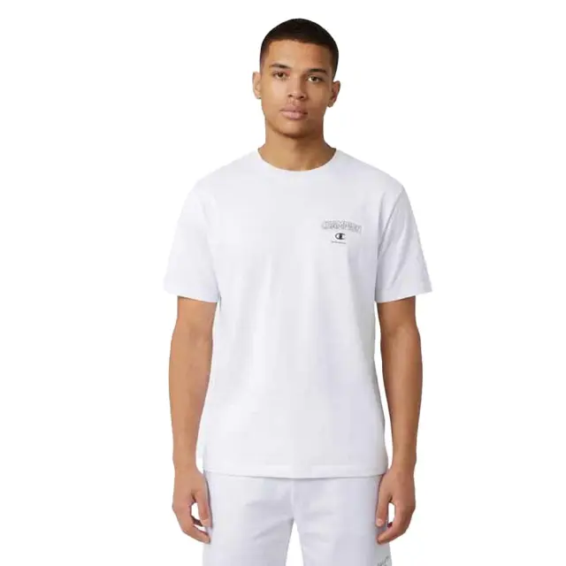 Champion Men's Standard Fit Prnted Chest Logo Shortsleeve T-Shirt Άσπρο 222280-WW001 (Champion)