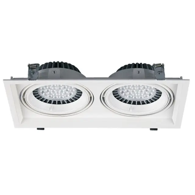 Olo 03116/2/W Διπλό σποτ ορθογώνιο κινητό 32.5x17.5x4.5cm λευκό Άσπρο 3