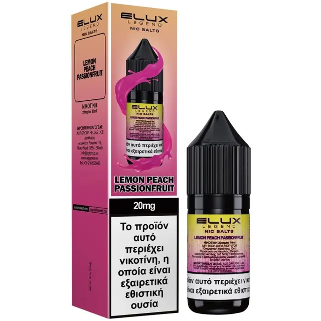 Elux Lemon Peach Passion Fruit 10ml 20mg Nic Salts