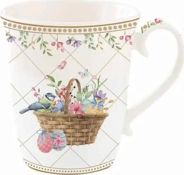 Easy Life Κούπα Πορσελάνης Spring Bloom 8.5x8.5x9.5cm 275ml Λευκή/Πολύχρωμη