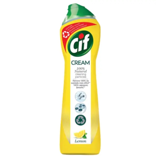 CIF Κρέμα 500ml 100% Natural Cleaning Particles Lemon