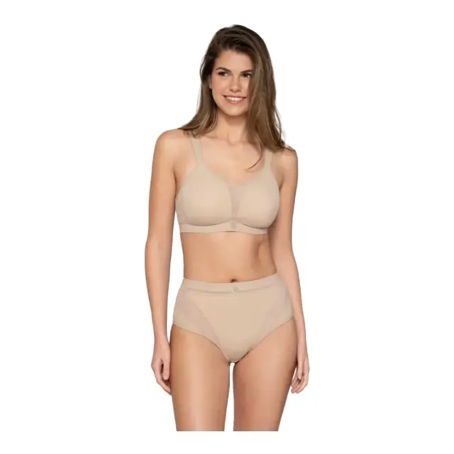 Luna Γυναικείο Μπουστάκι Αθλητικό FlexPro Μεγάλα Μεγέθη, Χρώμα Μπεζ