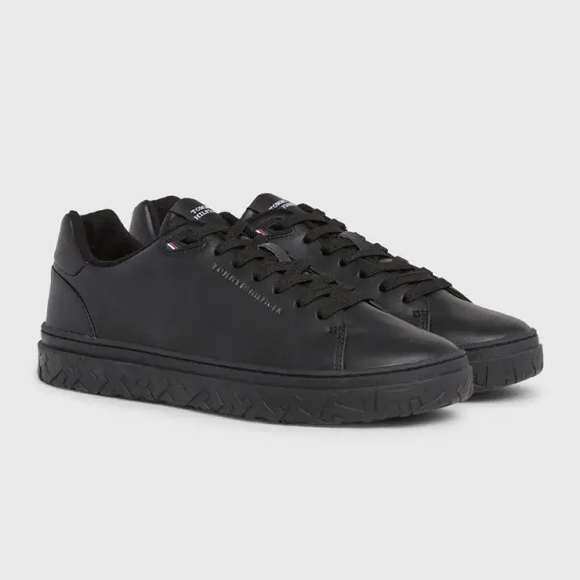 Sneaker Tommy Hilfiger Court Thick Cupsole Leather FM0FM04830-0GQ Μαύρο - 45 2
