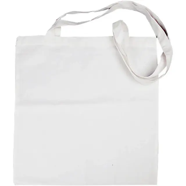 Υφασμάτινη τσάντα 38x42cm με μακρύ χερούλι, λευκή