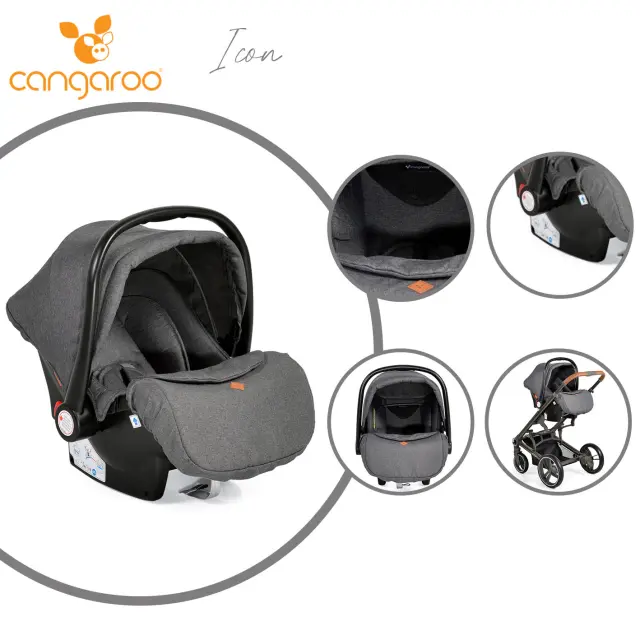 CANGAROO - Car seat MACAN/ICON grey - 3801005150397