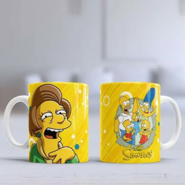 Kούπα κεραμική λευκη 330ml Simpsons -Edna Krabappel η κούπα είναι με συσκευασία δώρου