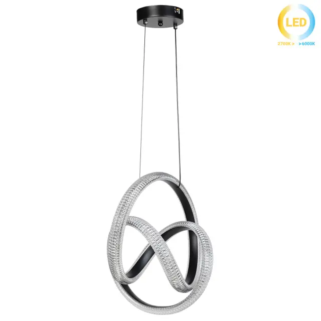 Φωτιστικό κρεμαστό μεταλλικό LED 50W 38x34x43 εκ. μαύρο με ακρυλικό - GLOBOBOX 3