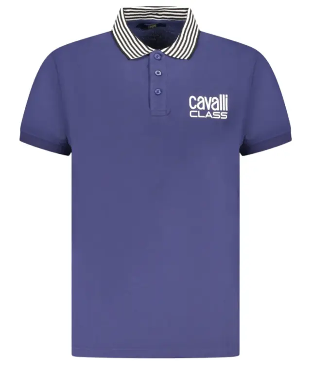 Cavalli Class - Ανδρική Μπλούζα T-Shirt Polo Short Sleeve TXT64EKB002-04551 Μπλε 2