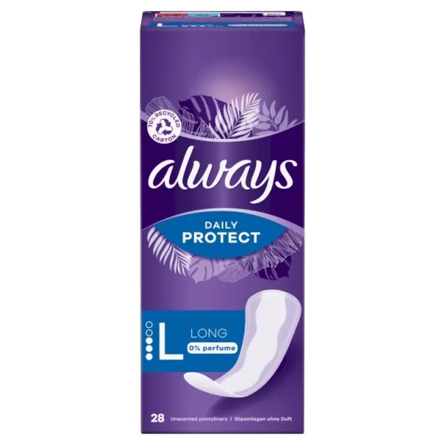 Always Dailies Extra Protect Long Σερβιετάκια 0% Άρωμα 28τμχ