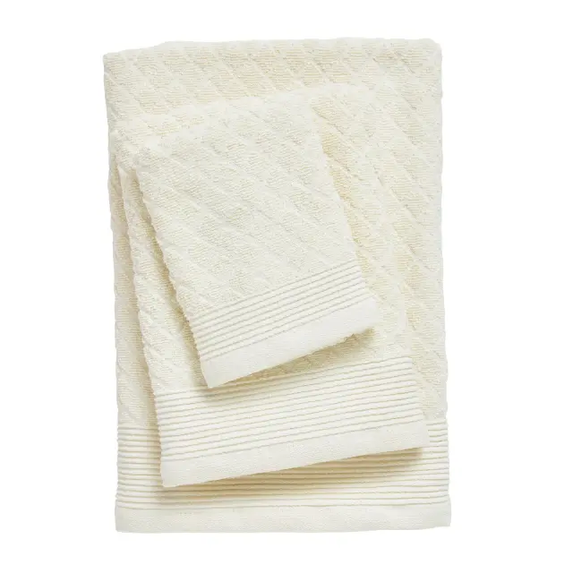 Πετσέτες Σετ 3 Τεμ 30Χ50-50Χ100-70Χ140 480gsm Best Das Home 0684 Ιβουάρ 100% βαμβακερό